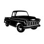 Wallity Chevy 3200 Pickup Escultura de Pared de Metal Negra